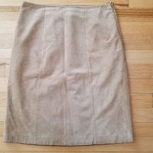 Ann Taylor Tan Leather Skirt - 4
